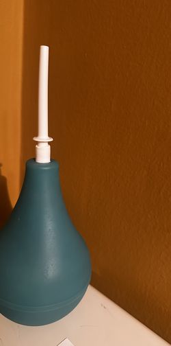 Teal Rubber Douche Bulb with Removable Nozzle