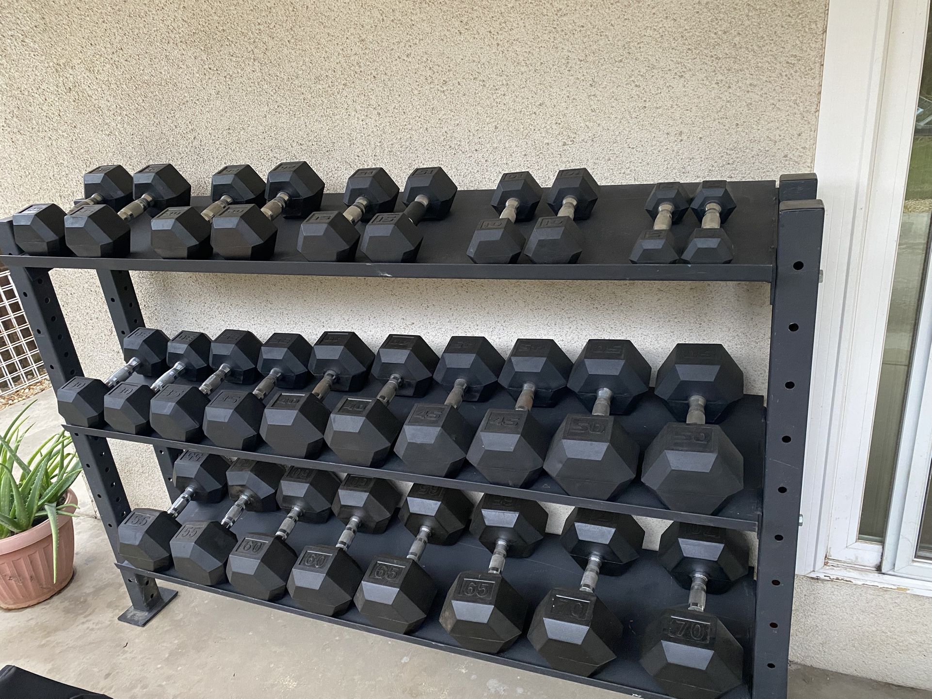 Rubber Hex-dumbbell Set