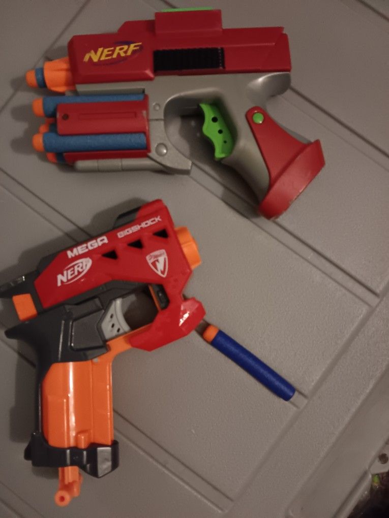 2 Nerf Guns With Darts
