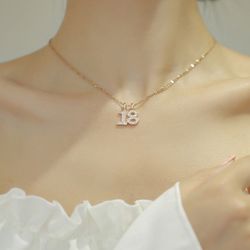 925 sterling silver year 18-year-old necklace women’s versatile niche design ins cold style temperament light luxury digital clavicle chain