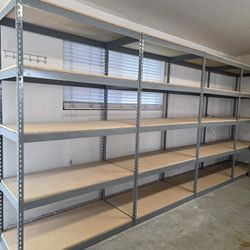 Garage Shelving 48 in W x 24 in D Supply Shed Container Shelves Similar To Uline Delivery Available