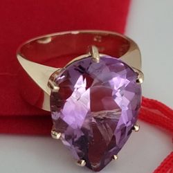 ❤️10k Size 6.25 GORGEOUS!! Solid Gold And Drop-Shaped Amethyst Ring! BEAUTIFUL!! Post Tags: Anillos De Oro De 10k And 14k