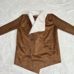 Bagatelle Faux Suede Knit Cardigan