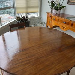 Antique dining room table and chairs