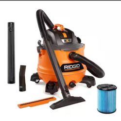 14 Gal. 6.0 Peak HP NXT Shop Vacuum Wet Dry Vac with Fine Dust Filter, Locking Hose, Wands and Attachments HD1400