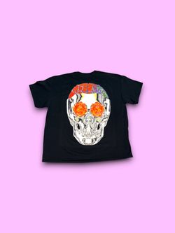 Travis Scott Birds Eye View Tour Metallic Skull T Shirt Men's XL Cactus Jack