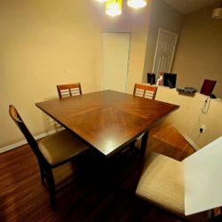 Wood DINING TABLE WITH 4 CHAIRS 