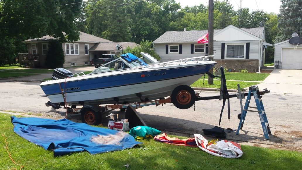 Old 17' Spartan tip boat trailer