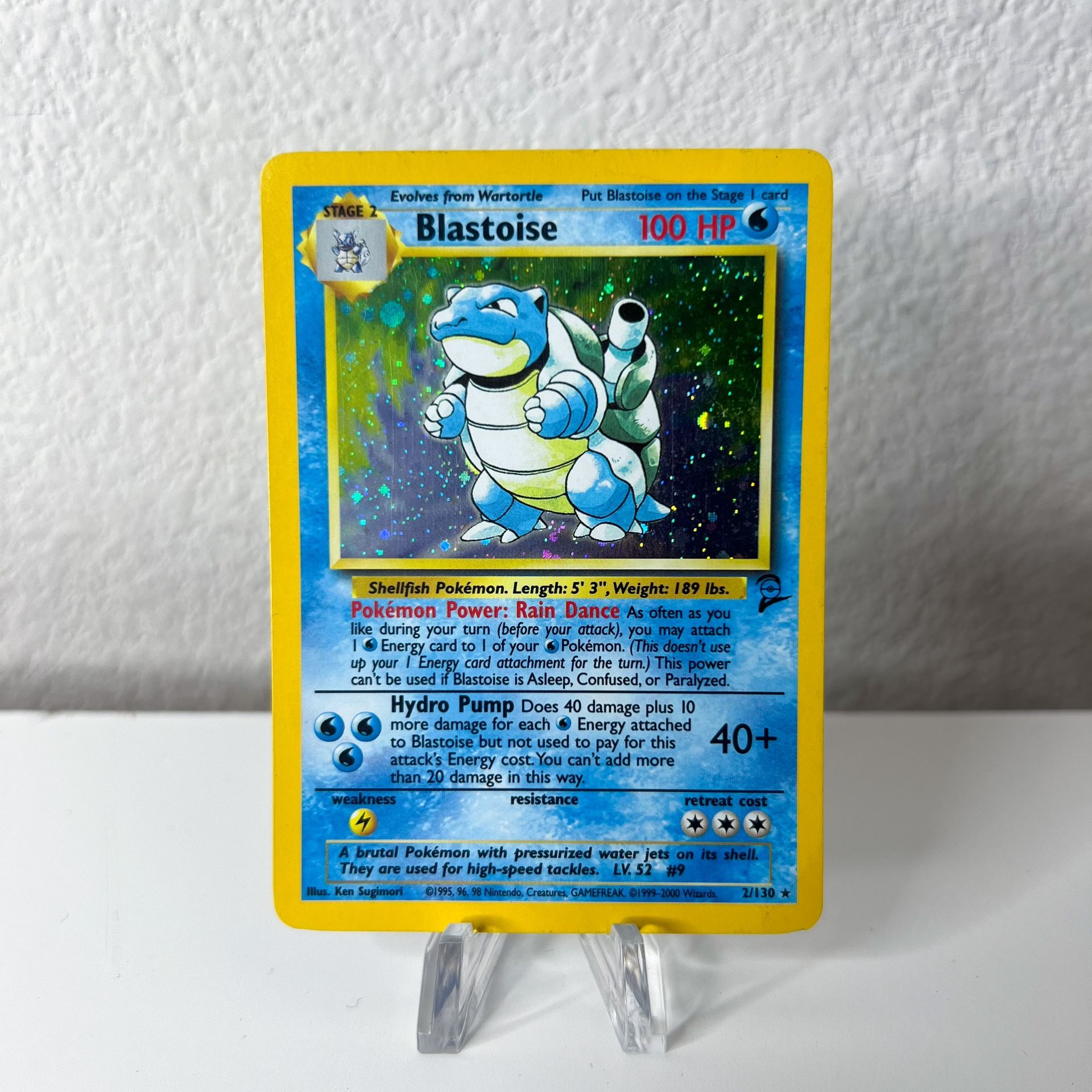 Pokémon TCG Blastoise 2/102 Holo Rare Base Set 2 Original LP Unlimited