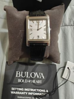 Bulova watch - Model 96B107 - 30 meters water resistant with leather strap
