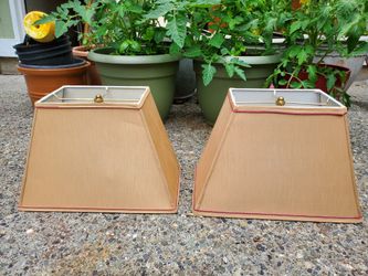 Pair Rectangular Fabric Lamp Shades