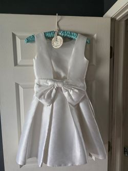 KATE SPADE SIZE 0 Satin Girls Flower Girl Dress with Bow