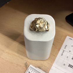 Men’s 14k Yellow Gold Nugget Ring Size 11