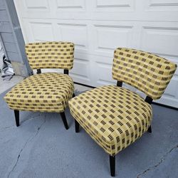 2 Mid-century  Vintage Looking chairs,from Crate & Barrel, Excellent condition, Very comfortable, Retails $500, Non Smoking Home, Always Kept Indoors