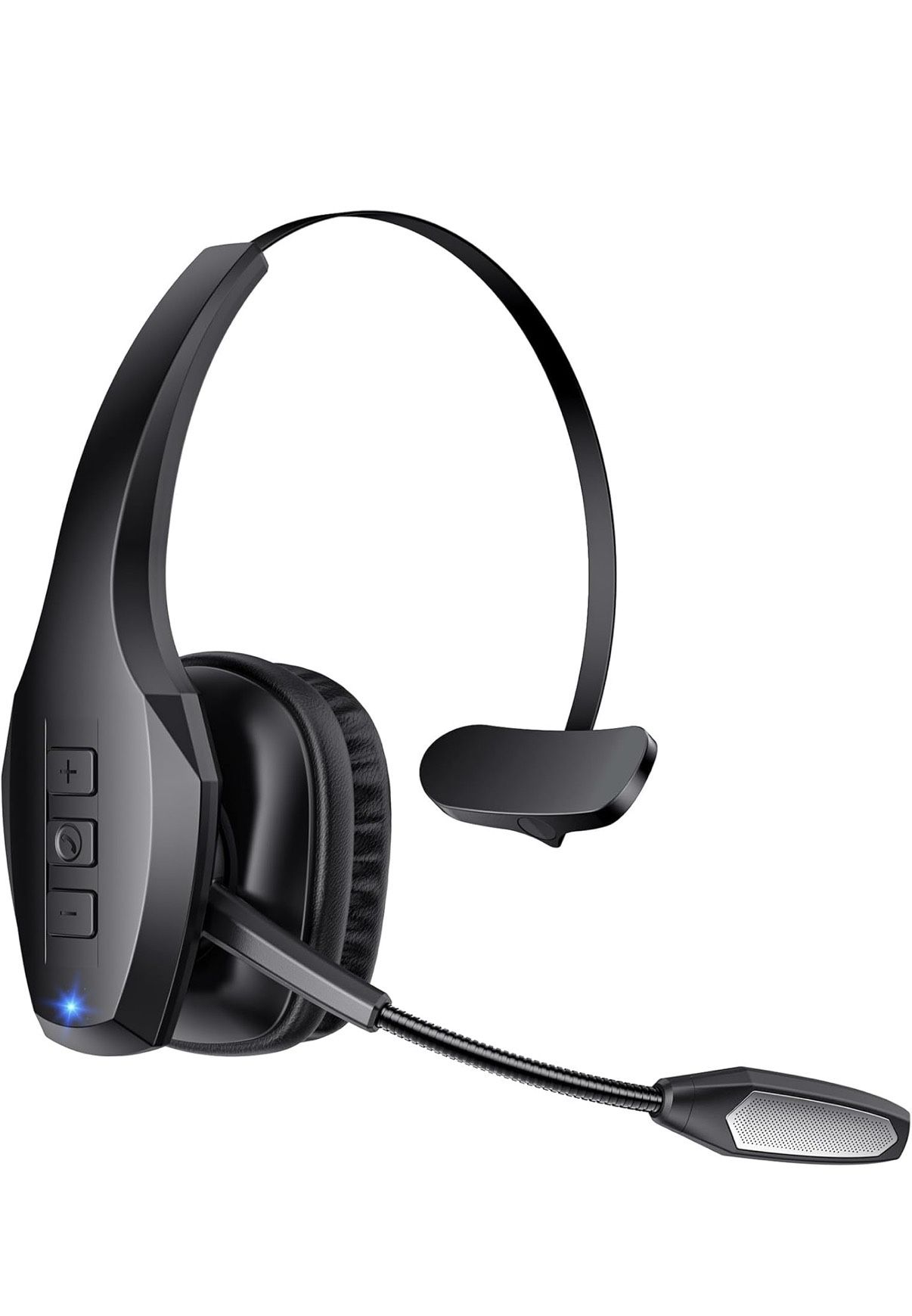 Trucker Bluetooth Headset, Wireless Headset with Mic, Bluetooth Headsets with Dual Noise Cancelling Microphone & Mute Button, 55Hrs Working Time PC He