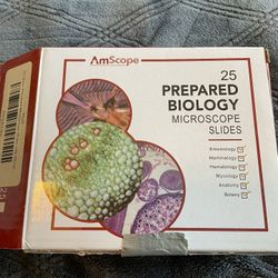 Microscope Slides: 25 prepared biology slides by AmScope
