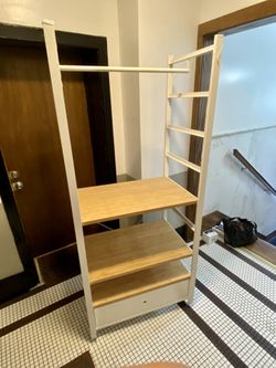 Drawer White Organizer w/ Shelves Closet Rod Hanger