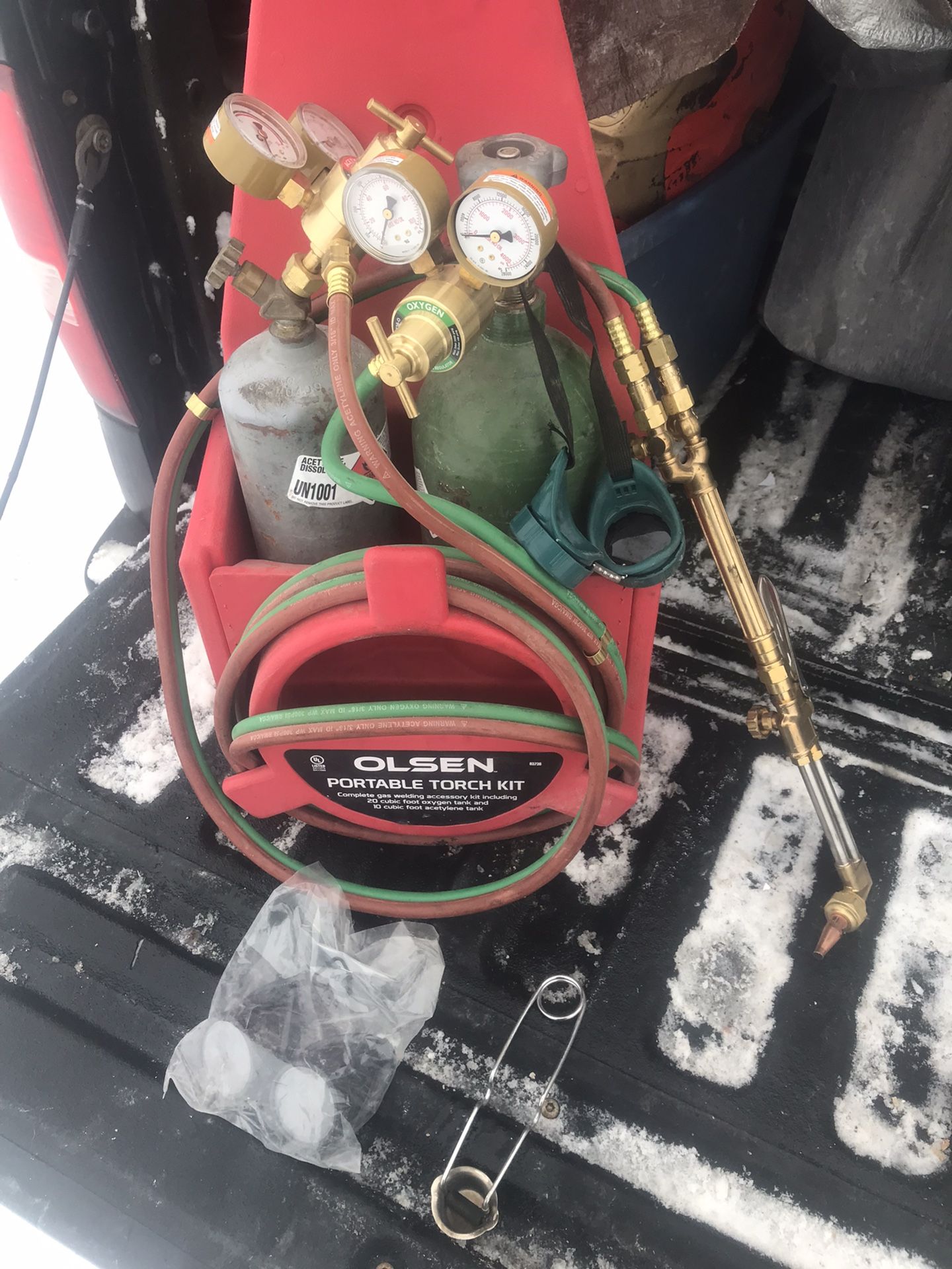 Portable Torch Kit with Oxygen and Acetylene Tanks