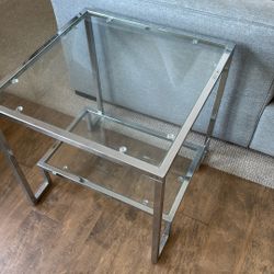 Glass side table
