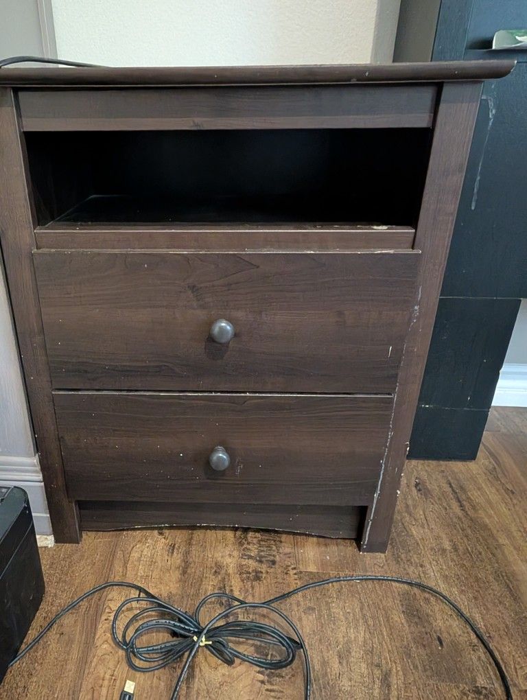 Wood Nightstand – Rustic & Functional