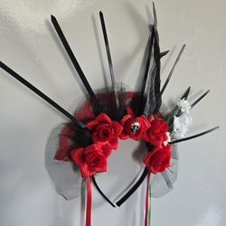 Dia de los Muertos sunburst floral crown headband