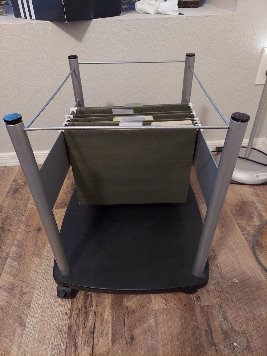 Open Mobile File Cabinet on Wheels
