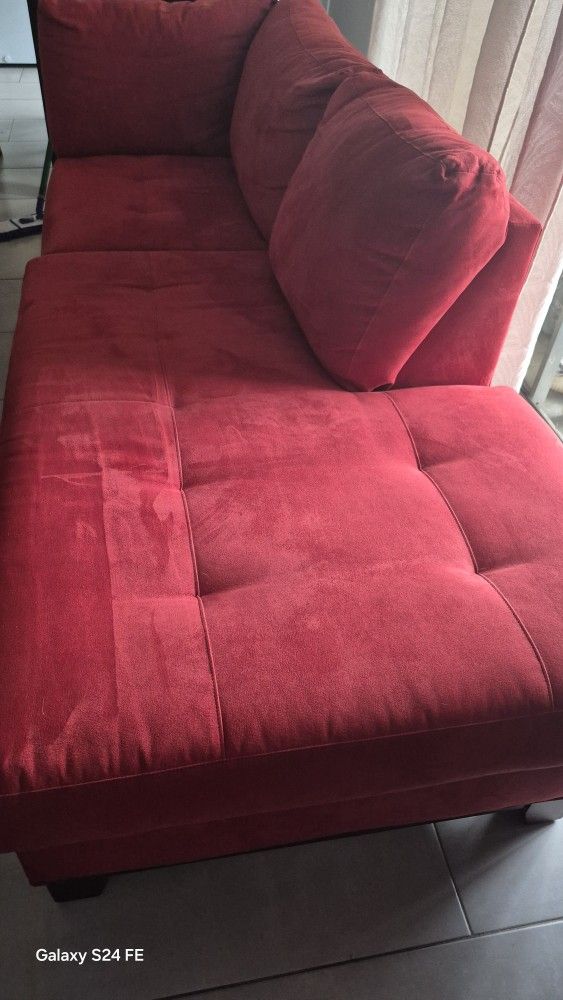 Red Microfiber Couch