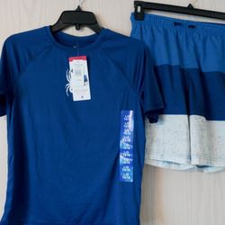 Boys, Size 14-16 Swimsuit And Swim Shirt
