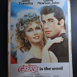 Metal Sign Grease Movie Cover Vtg 70s Retro Cinema Wall Art Room Aesthetic