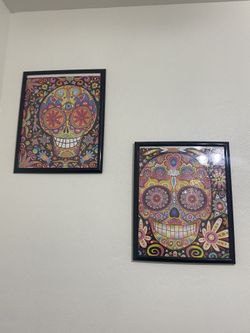 Framed Sugar Skull Puzzle Pictures 