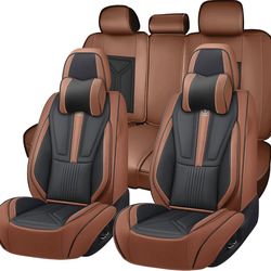 Luxury Waterproof Nappa Leather Car Seat Covers for Mazda CX-90 (2024–2025) – Full Set, Black & Brown, 5 Seats