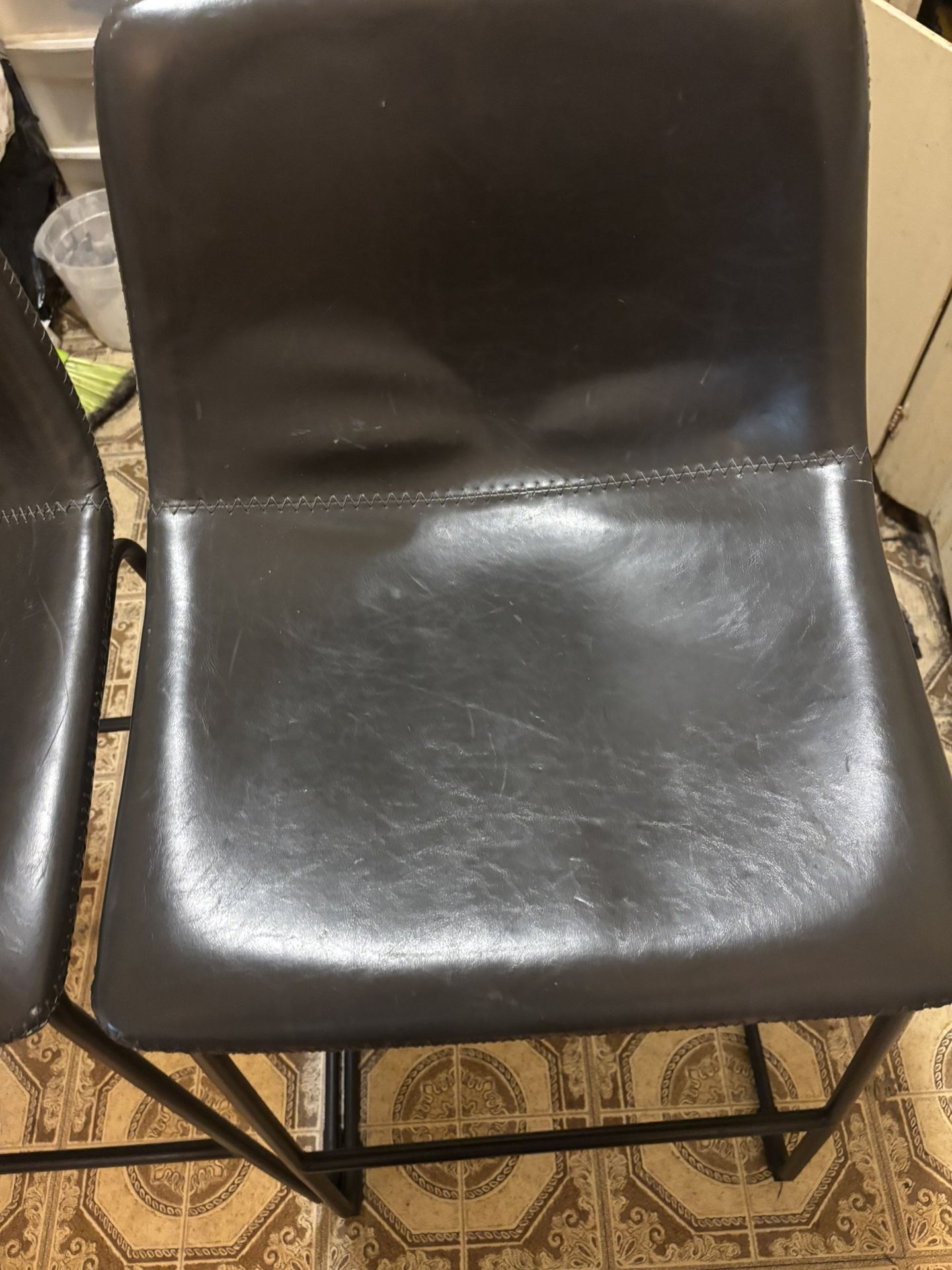 2 Leather Barstools Or Kitchen Tables chairs
