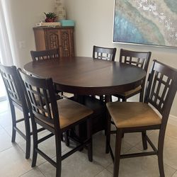42inch Round Counter Height Table With 8 Chairs