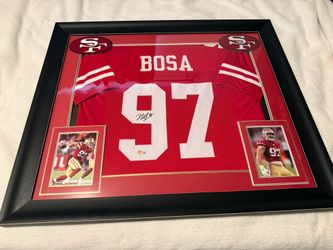 49ers Nick Bosa Autographed Framed Jersey