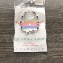 Sterling Silver Little Princess Beads Bracelet new in unopened package