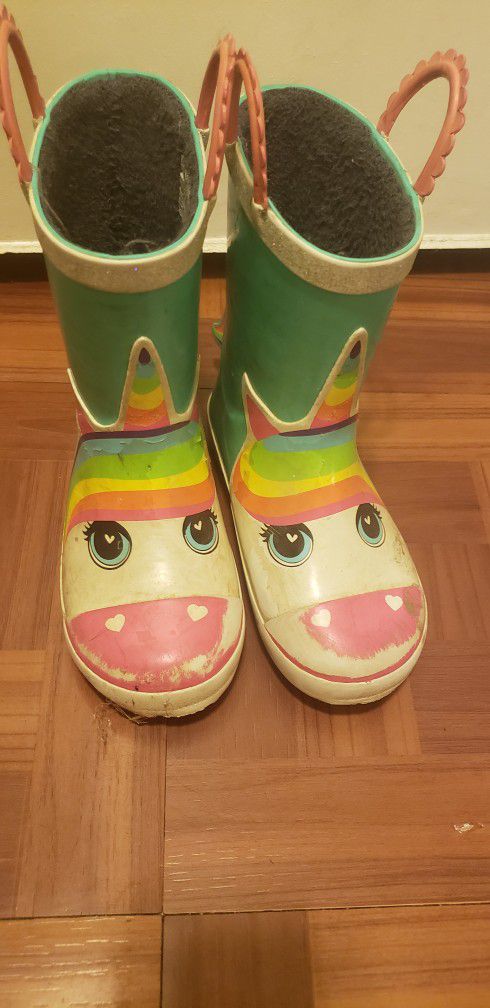 Unicorn Rain Boot Size 11/12