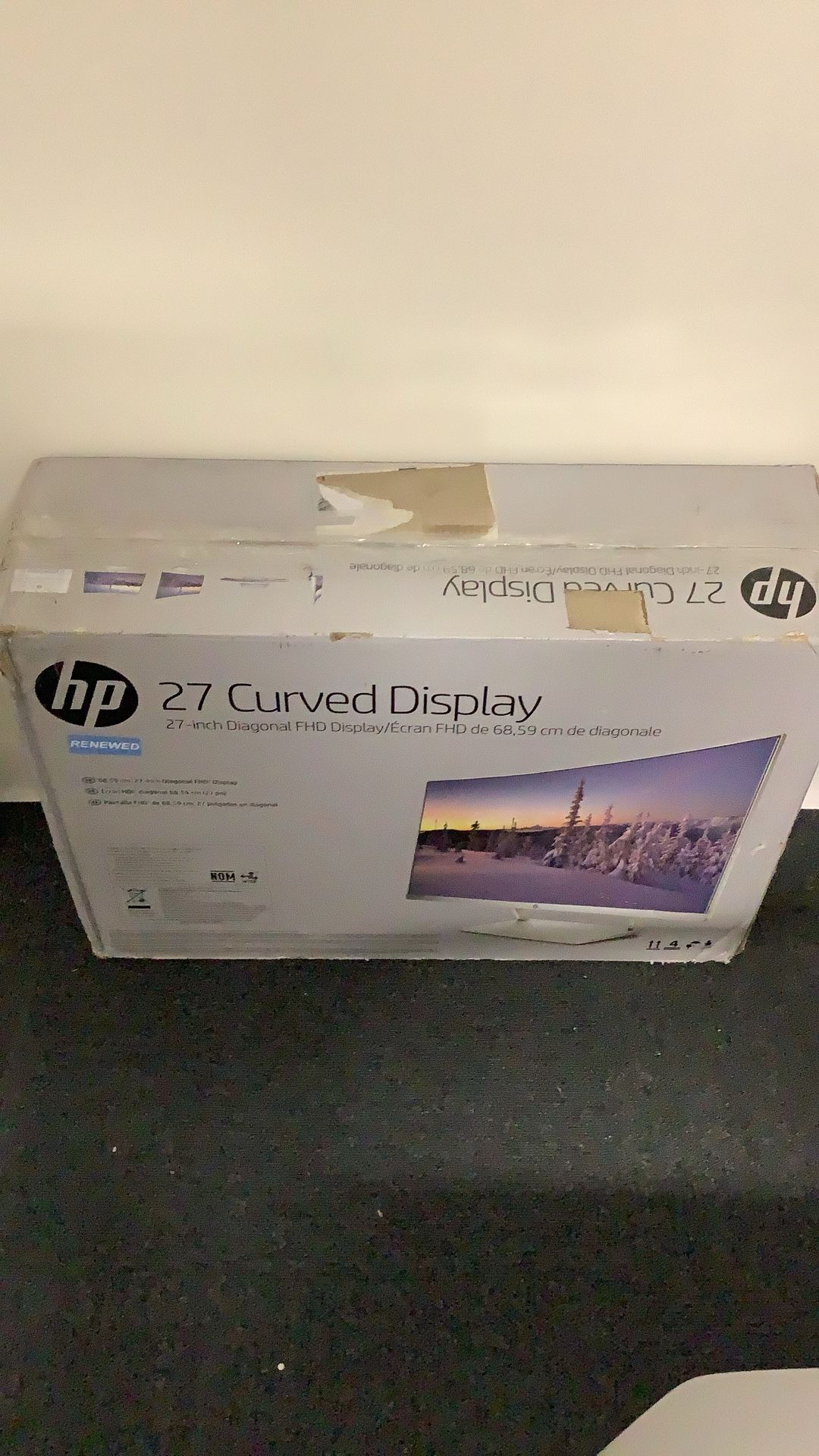 HP 27 Inch Full HD Curved Monitor 300 Nits, AMD FreeSync, VESA Mount, Adjustable Tilt, 5ms Response Time, LED Backlights, HDMI, DisplayPort for Laptop