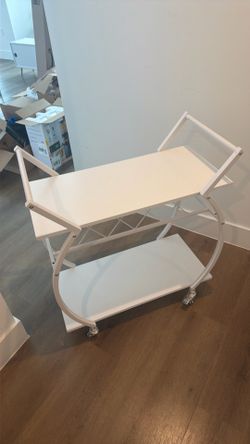White bar cart