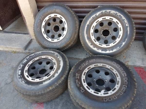 16x8 black aluminum wheels. 5 on 5.5 lugs, Dodge, Ford, Jeep, more