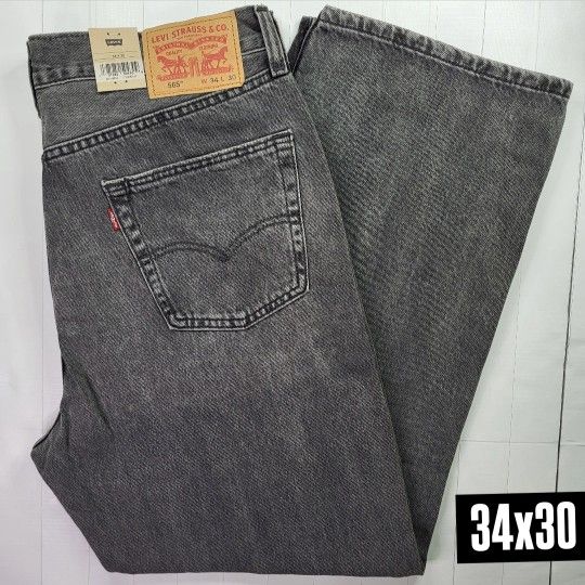 Levis 565 Loose Straight Gray Jeans