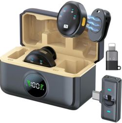 Wireless Lavalier Microphone System with Charging Case