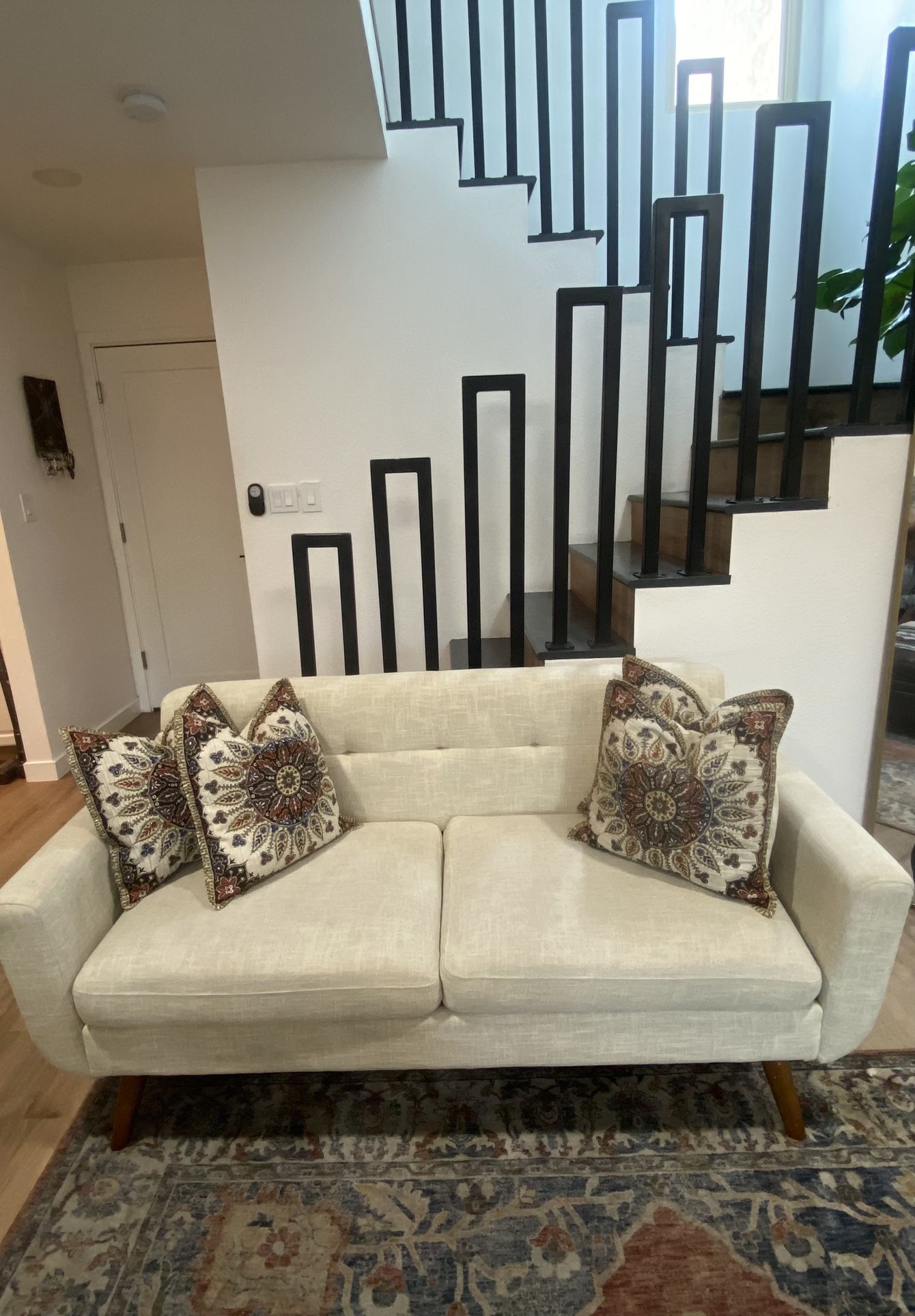Loveseat Sofa Mid Century Modern Decor 