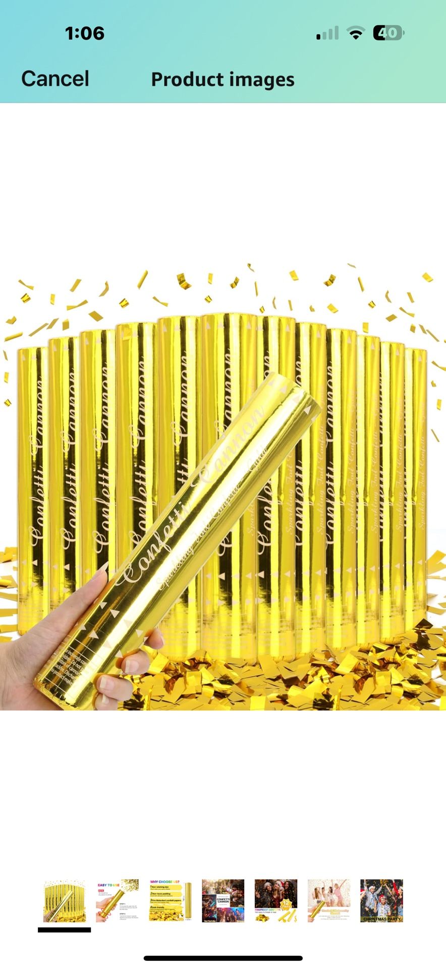 Cannon Gold Confetti Poppers Cannons 12 Pack Confetti Party Poppers Confetti Shooters Golden Confetti Cannon Bulk for Wedding Birthday Graduation Baby