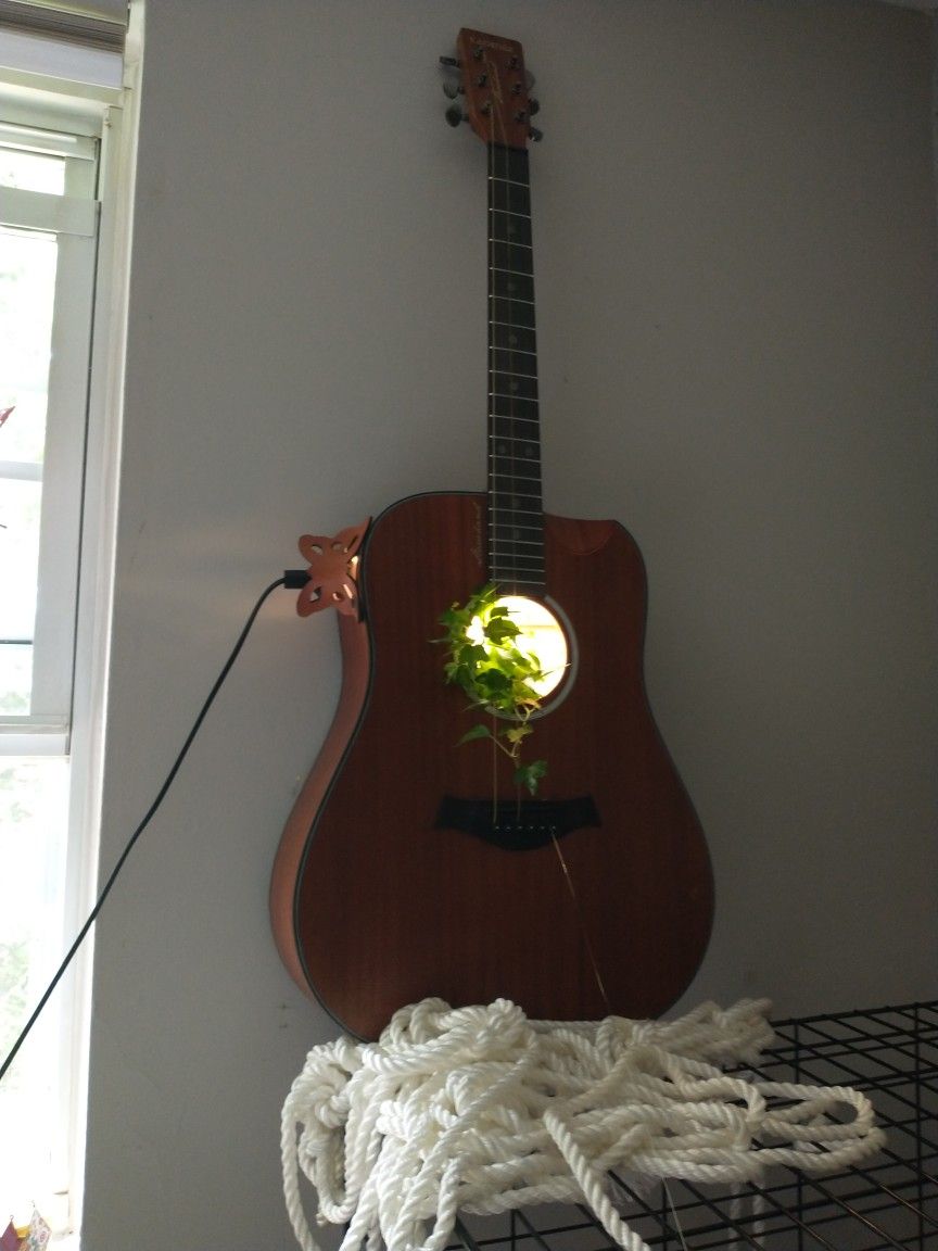 Guitar Planter Lamp