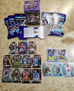 NFL FOOTBALL STAR & ROOKIE CARD LOT OF 16* PLUS OPENED PACKS, ALL CARDS ARE SLEEVED & ARE IN NM-MINT CONDITION!
