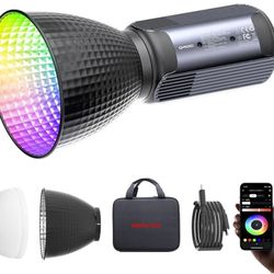 PHOTOOLEX Q40C 45W RGB LED Video Light, Built-in Battery Full Color Photography Lighting, Portable Continous Output Lighting COB Lights for Video Reco