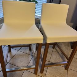 Wood  Height Bar Stools Set Of Two