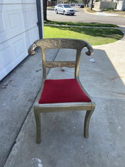 Rams Head Metal Wrapped Anglo Indian Regency Style Dowry Wedding Chair - OBO