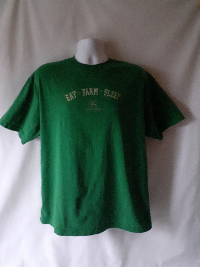 John Deere Eat Farm Sleep men's green short-sleeve t-shirt size XL