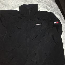 Solid Black Tommy Jacket ,XL